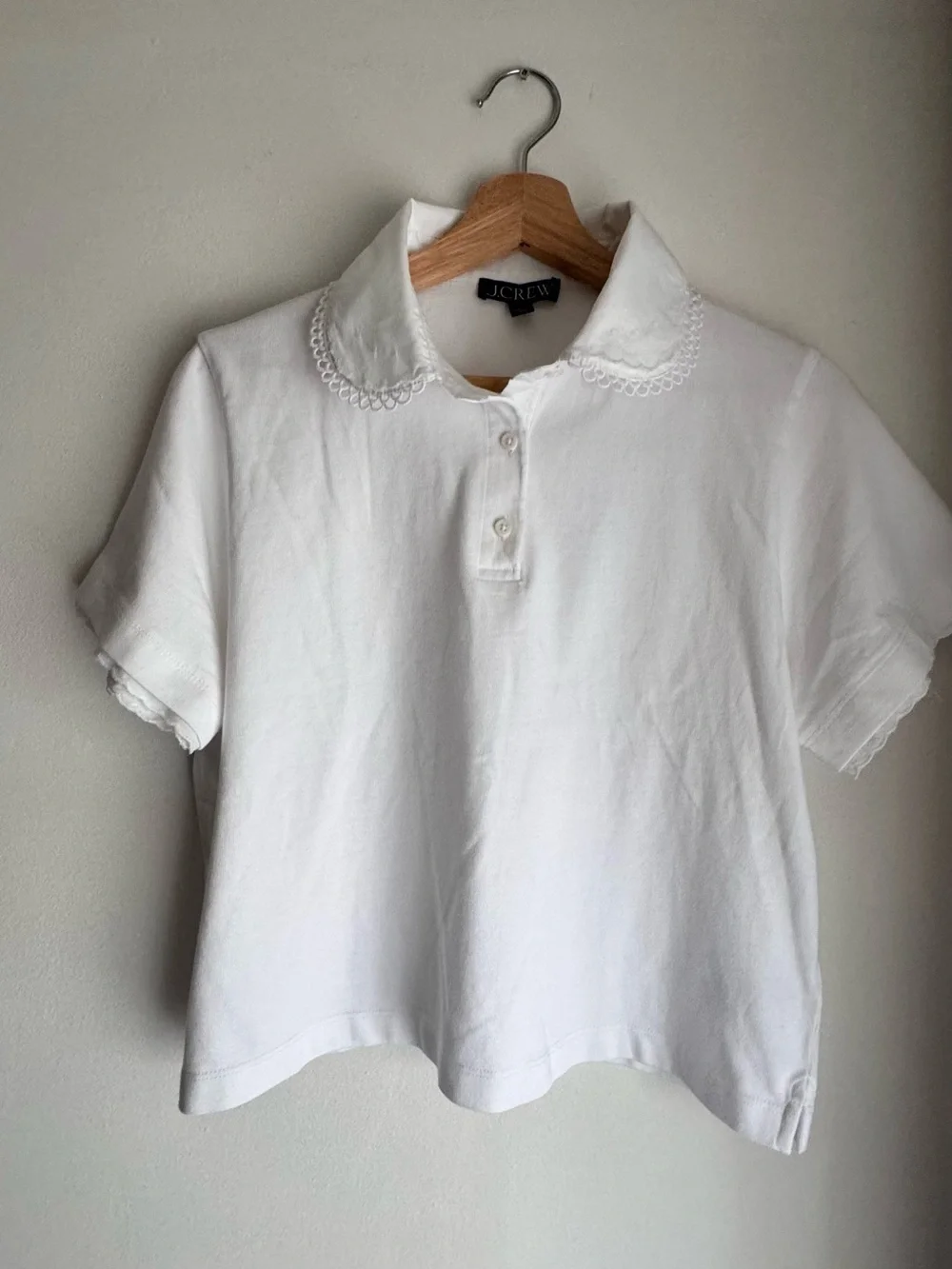 J. Crew Eyelet-collar polo shirt in mariner cotton , size S